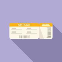 Template airline ticket icon flat vector. Fly trip vector