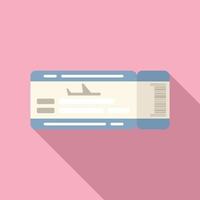 Airplane ticket icon flat vector. Airline plane vector