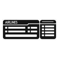 vector simple de icono de billete de pase de vuelo. boleto de avión