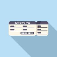 Pass ticket icon flat vector. Air plane vector