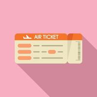 Ticket icon flat vector. Airline pass