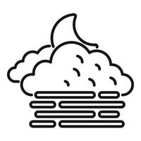 Night cloudy icon outline vector. Climate meteo vector