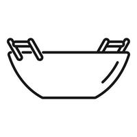 Skillet wok frying pan icon outline vector. Fry cooking vector