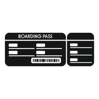 Pass ticket icon simple vector. Air plane vector