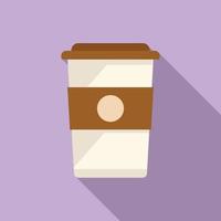 Airline coffee cup icon flat vector. Food meal vector