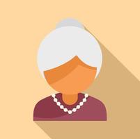 Senior woman icon flat vector. Old age vector