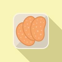 Sausage airline food icon flat vector. Flight meal vector