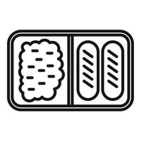 Rice airline food icon outline vector. Air meal vector