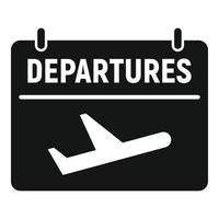 Airplane departures icon simple vector. Airline travel vector