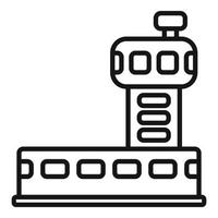 vector de contorno de icono de torre de aeropuerto. pasajero de avión