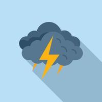 Summer storm icon flat vector. Lightning weather vector