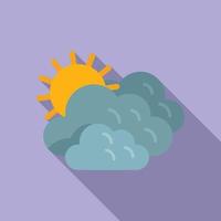 Sunny sky icon flat vector. Rain cloudy vector