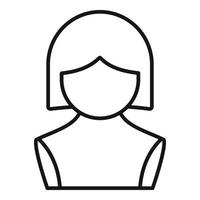 Short wig icon outline vector. Head style vector