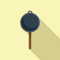 Cooking asian food icon flat vector. Oil stir vector