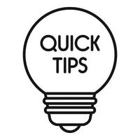 Tip icon outline vector. Quick trick vector
