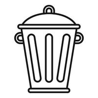 Steel recycle bin icon outline vector. Reduce trash vector