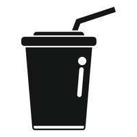 vector simple de icono de basura de vaso de plástico. Recicla desechos