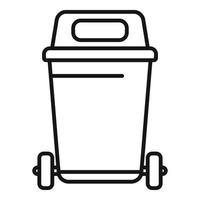 Street trash cart icon outline vector. Garbage reduce vector