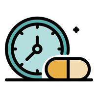 Medication time icon color outline vector