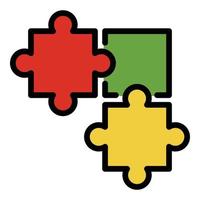 Puzzle idea icon color outline vector