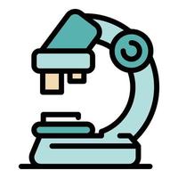 Microscope icon color outline vector