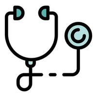 Stethoscope icon color outline vector