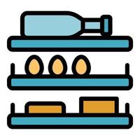 Refrigerator shelves icon color outline vector