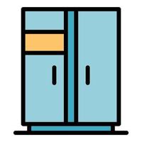 Double leaf refrigerator icon color outline vector