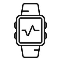 Smartwatch icon outline vector. Diet food vector