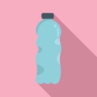 vector plano de icono de residuos de botellas de plástico. comida basura