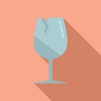 Crack glass icon flat vector. Waste garbage vector