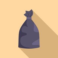 Garbage bag icon flat vector. Organic recycle vector