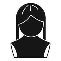 Back wig icon simple vector. Head style vector