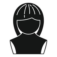 vector simple de icono de peluca rizada. corte de cabeza de estilo