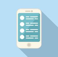 Smartphone database icon flat vector. Customer data vector