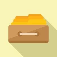 Folder drawer icon flat vector. Platform system vector