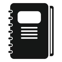 vector simple del icono de la base de datos del cuaderno. datos de los clientes