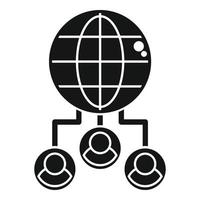 Global customer database icon simple vector. Crm data vector