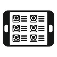 Tablet database icon simple vector. Platform access vector