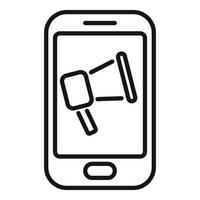 Phone customer database icon outline vector. Crm data vector