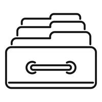 Folder drawer icon outline vector. Platform system vector