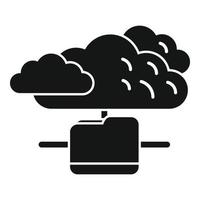 vector simple de icono de nube de base de datos. sistema de plataforma