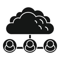 vector simple de icono de nube de datos. sistema crm