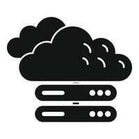 vector simple de icono de datos de nube. base de datos crm