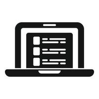 Laptop database icon simple vector. Data customer vector