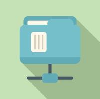 Folder system icon flat vector. Crm data vector