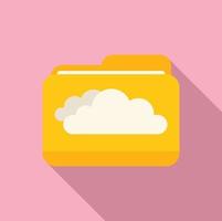 Access cloud folder icon flat vector. Data crm vector