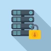 Locked data server icon flat vector. Platform system vector