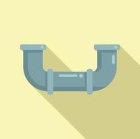 Pipe connection icon flat vector. Drain system vector