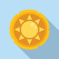 Sun amulet icon flat vector. Chinese fortune vector